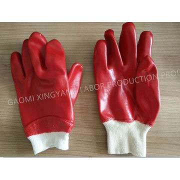 Хлопок Interlock ПВХ покрытием безопасности работы перчатки (P9002)